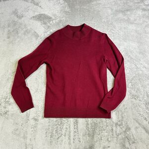 Prive 100% Cashmere Burgandy Mock Neck Pullover Sweater Size Medium Long Sleeve
